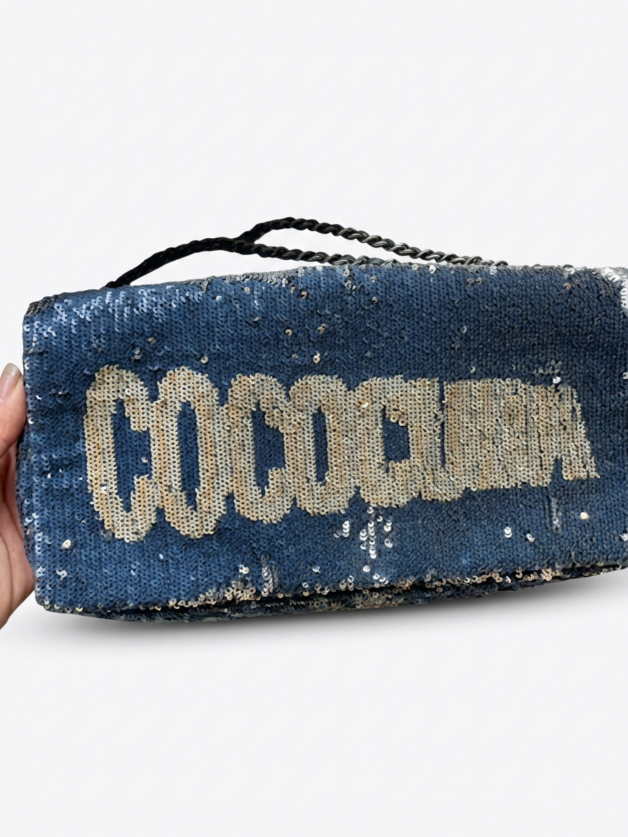 Coco Cuba Sequin Flap — Blue & Silver