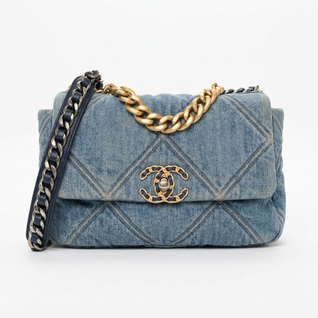Chanel 19 Medium — Washed Denim