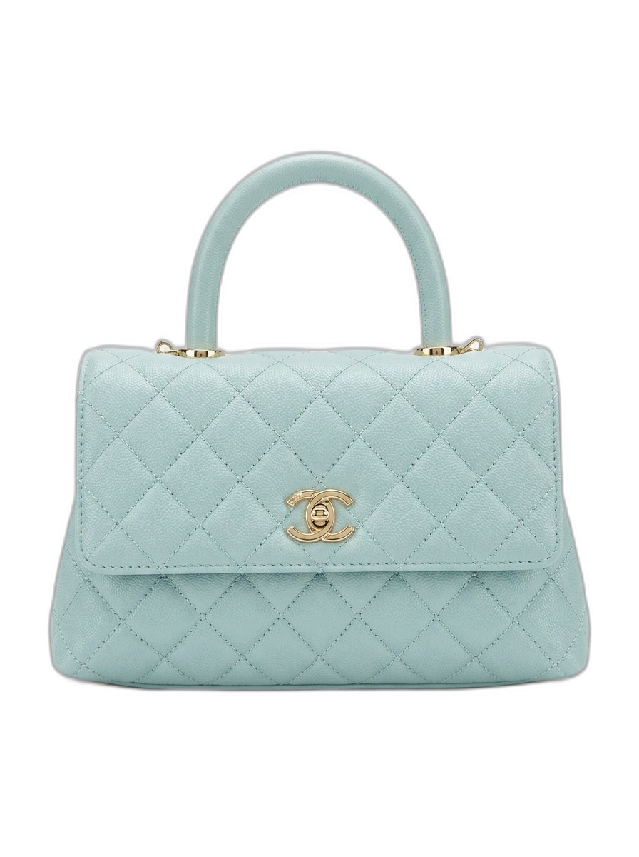 Coco Handle Mini — Tiffany Blue Caviar