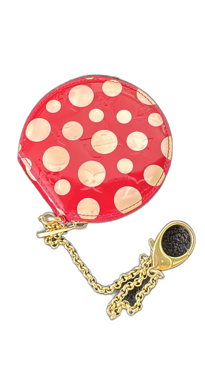 Vernis Dots Infinity Round Coin Purse — Red