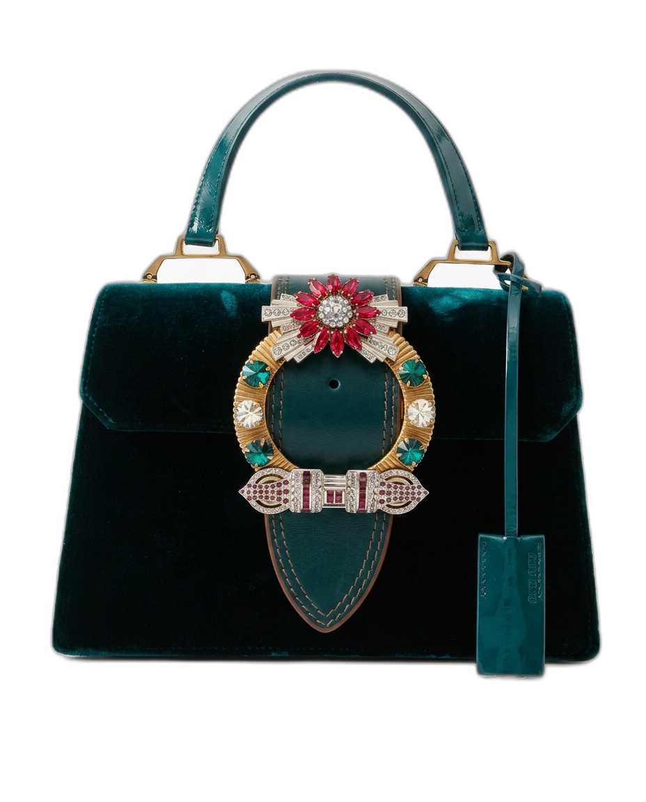 Miu Lady Velvet — Crystal Buckle